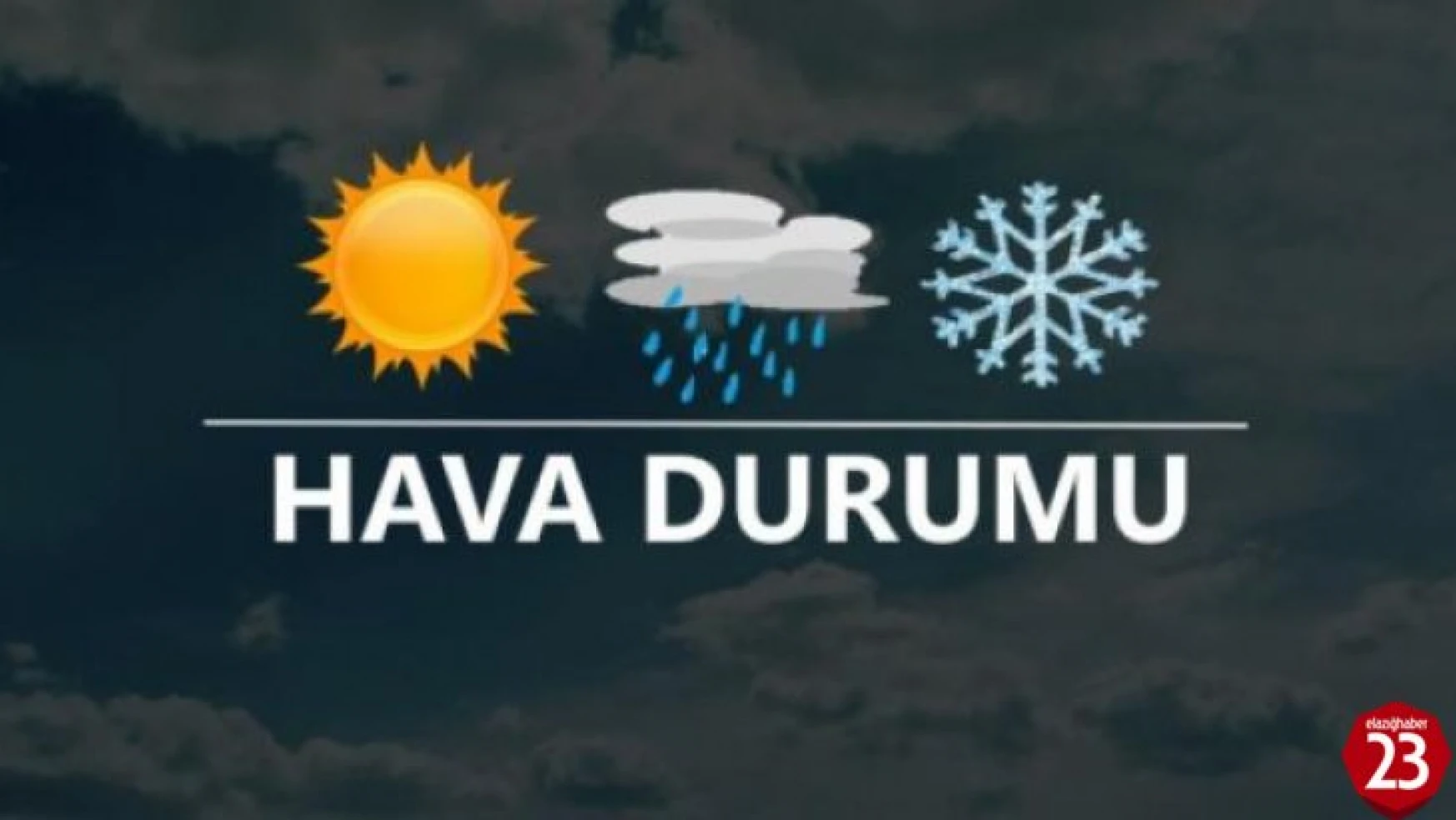 Elazığ'da Bugün Hava Nasıl Olacak, Elazığ 16 Kasım Hava Durumu