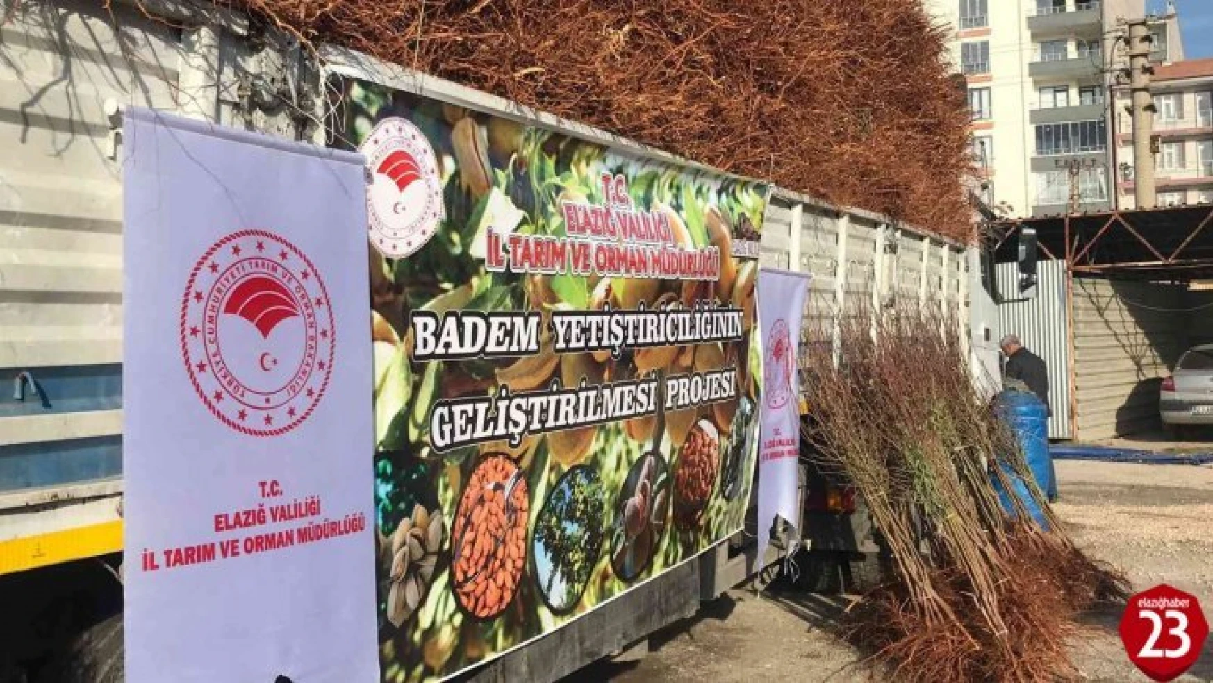 Elazığ'da Çiftçilere 68 Bin 500 Adet Badem Fidanı dDağıtıldı