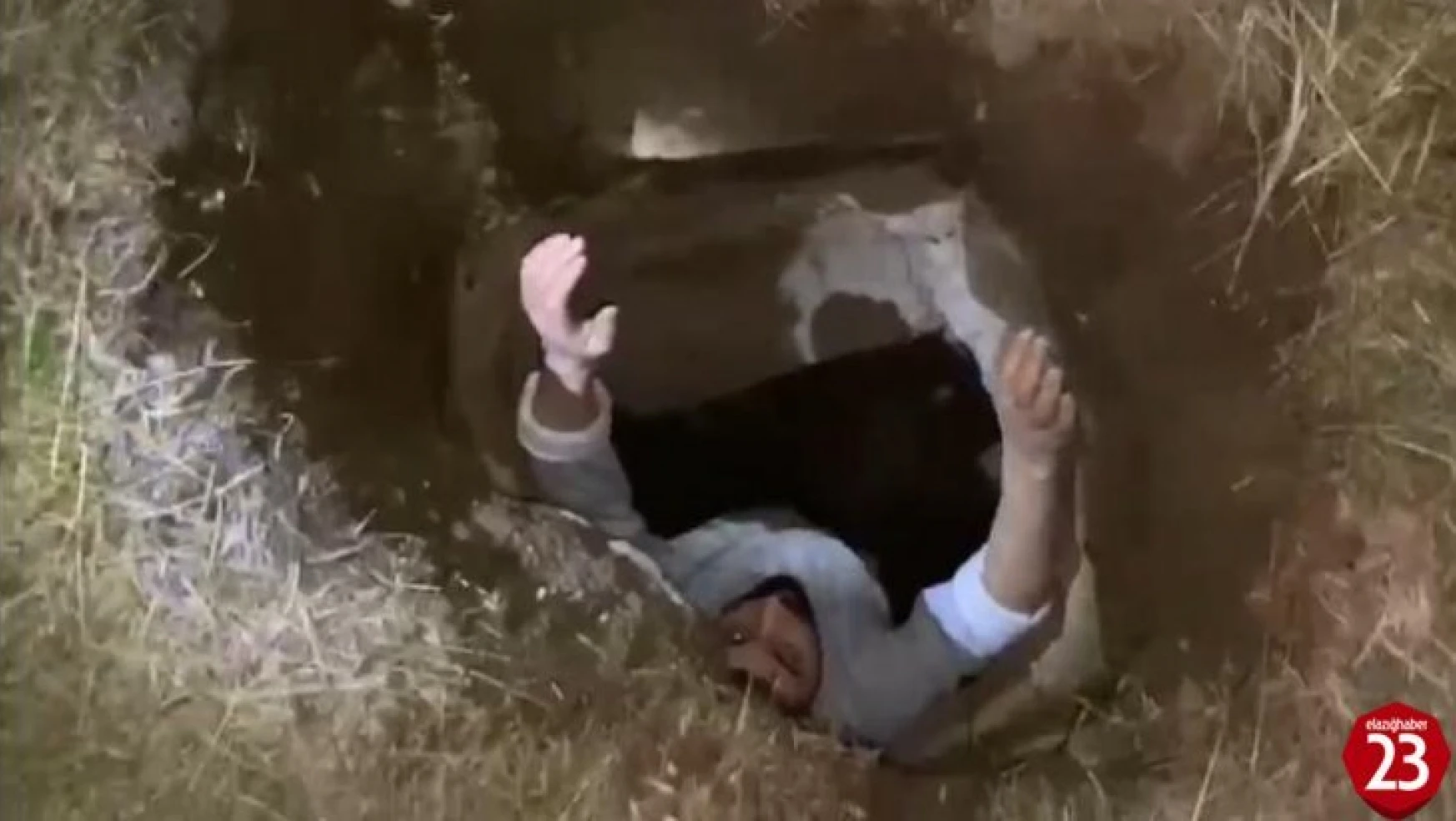 Elazığ'da defineciler açtıkları 3 metrelik çukurda yakalandı