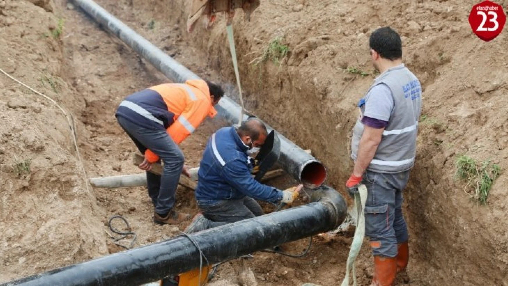 Elazığ'da içme suyu ana terfi hattı yenileneme çalışması