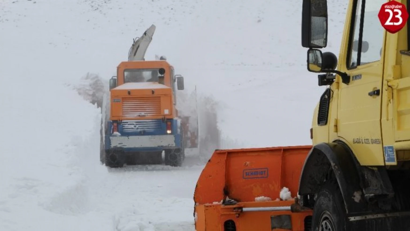 Elazığ'da kar nedeniyle 19 köy yolu kapalı