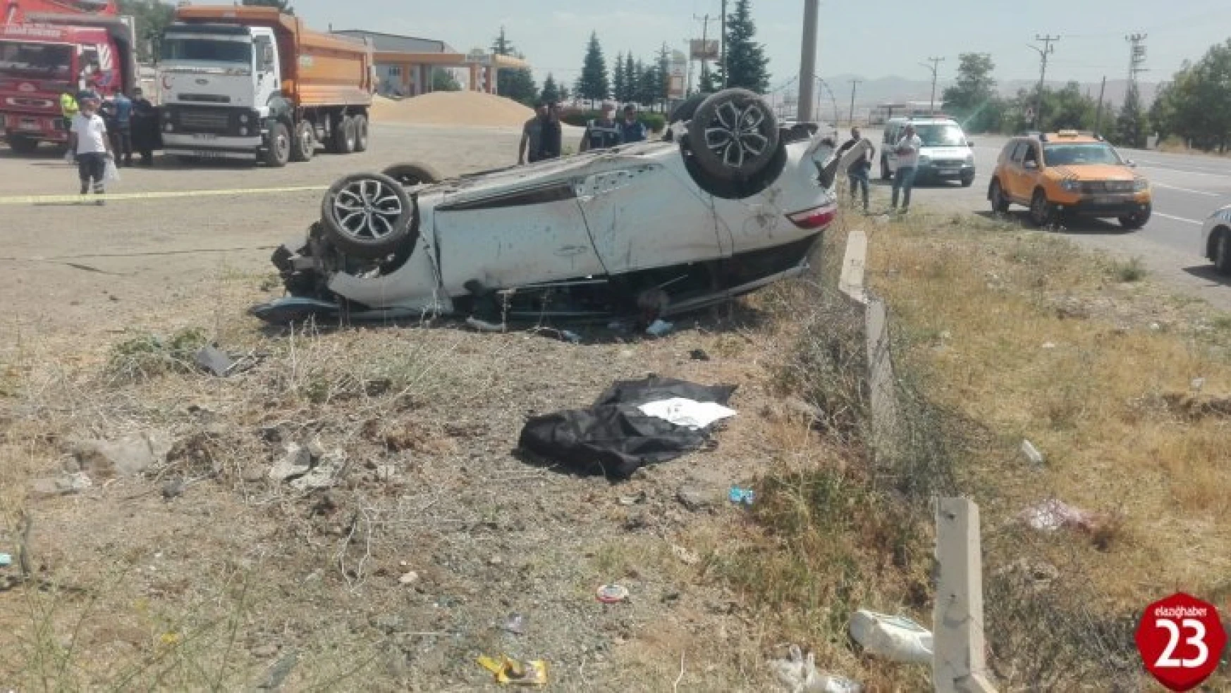 Kovancılar'da Feci Kaza Otomobil Takla Attı 1Ölü, 3 Yaralı