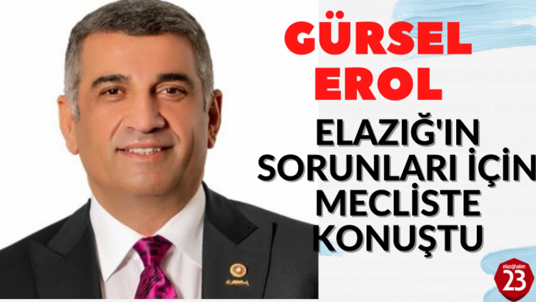 Gürsel Erol Mecliste Elazığ'ın Sorunları Hakkında Konuştu, Neler Dedi Neler !