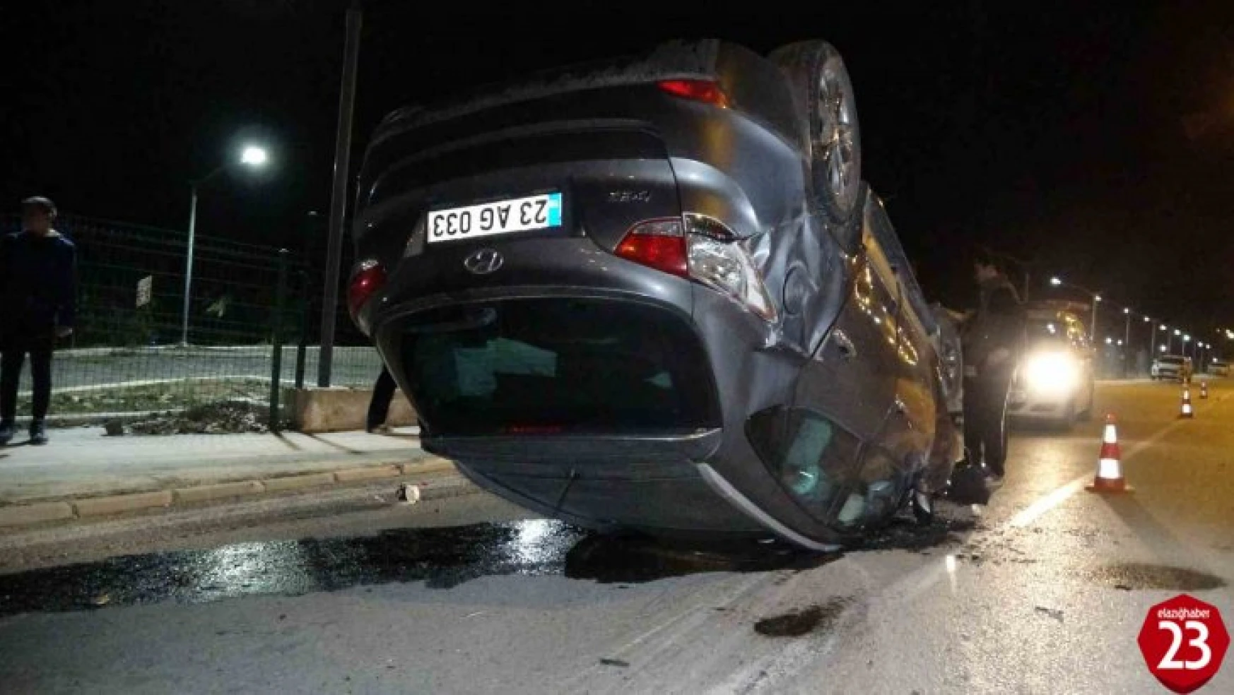 Otomobil Takla Attı, Emniyet Kemeri Takan Sürücünün Burnu Bile Kanamadı