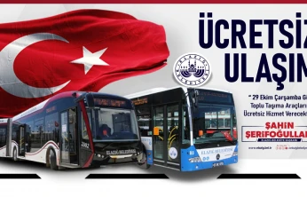 Elazığ Belediyesi'nden 29 Ekim'e Özel Ücretsiz Ulaşım Hizmeti