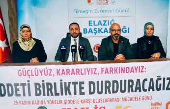 HAK-İŞ Elazığ İl Başkanlığı'ndan 25 Kasım'da Kadına Yönelik Şiddete Karşı Güçlü Mesaj