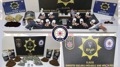 Elazığ'da Narkotik Operasyonları: Çok Sayıda Uyuşturucu Ele Geçirildi, 19 Tutuklama