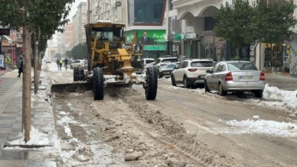 Elazığ'da Kar Mesaisi Sürüyor: Vali Fahri Bey Caddesi'nde Kar Küreme ve Temizlik Çalışması