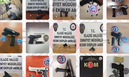 Elazığ'da Son Bir Ayda 95 Şahıs Tutuklandı, 54 Ruhsatsız Silah Ele Geçirildi