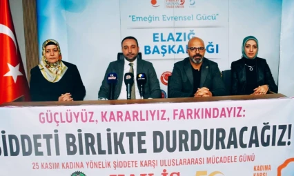 HAK-İŞ Elazığ İl Başkanlığı'ndan 25 Kasım'da Kadına Yönelik Şiddete Karşı Güçlü Mesaj