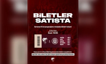 Seza Çimento Elazığspor - Karaman FK Maçının Biletleri Satışa Çıktı