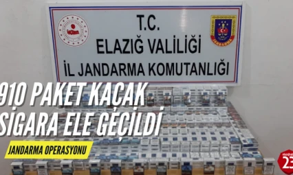 Elazığ'da Jandarma'dan Kaçak Sigara Operasyonu, 910 Paket Ele Geçirildi