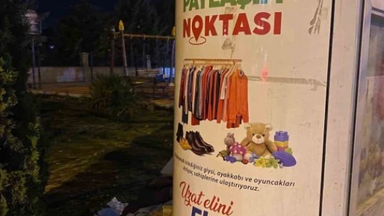 'Giysi kumbarası' talan edildi