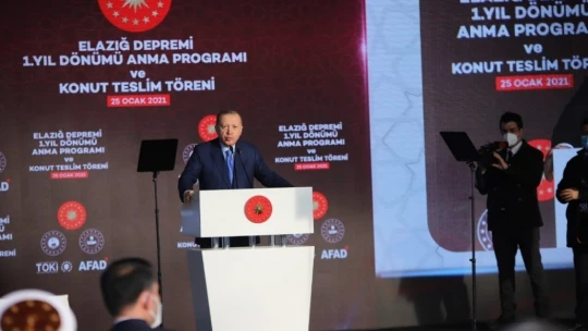 Cumhurbaşkanı Erdoğan: 'Elazığ'da 8 bin ailemizi yeni evlerine kavuşturmuş oluyoruz'