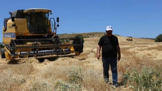 Elazığ'da 600 dönüme arpa eken başkan, hasada başladı