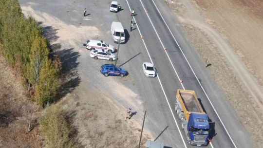 Elazığ'da Helikopter Destekli Trafik Denetimi