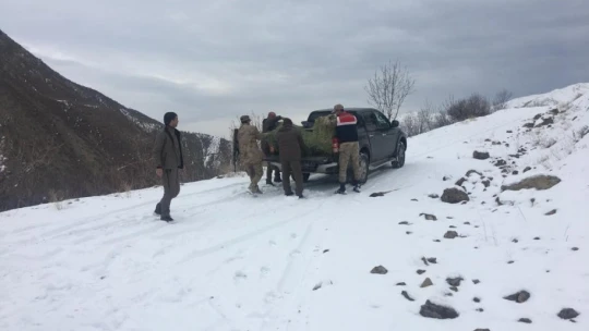 Elazığ'da jandarma, yaban hayatı için doğaya yem bıraktı