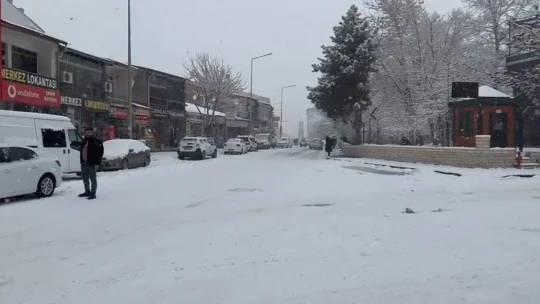 Elazığ'ın ilçelerinde kar yağışı etkili oldu