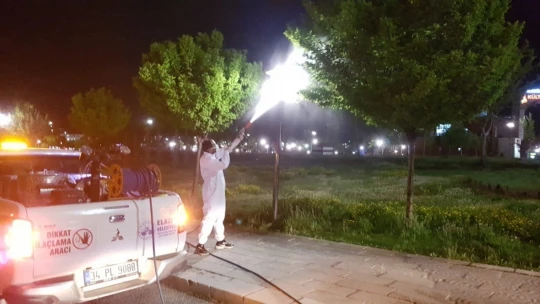 Elazığ Belediyesi İlaçlama Çalışmalarını Sürdürüyor