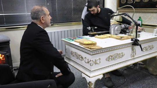 Elazığ TSO Başkanı Alan, Tespih Ustası Kiraz'ı Ziyaret Etti