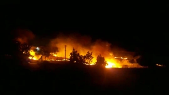 Keban'da korkutan yangın okula sıçramadan söndürüldü