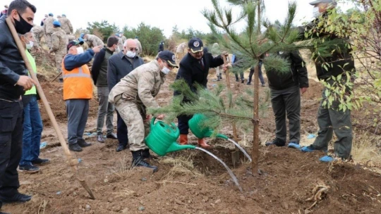 Mehmetçik, şehit ve depremde hayatını kaybedenler için bin fidan dikti