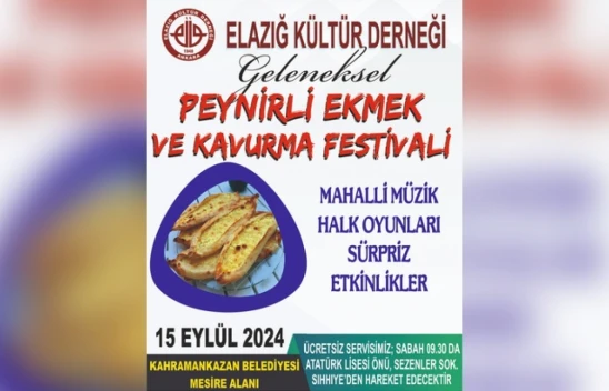 Ankara'da Peynirli Ekmek ve Kavurma Festivali Düzenlenecek