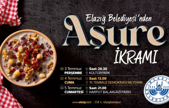 Elazığ Belediyesi'nden Üç Gün Boyunca Üç Noktada Aşure İkramı