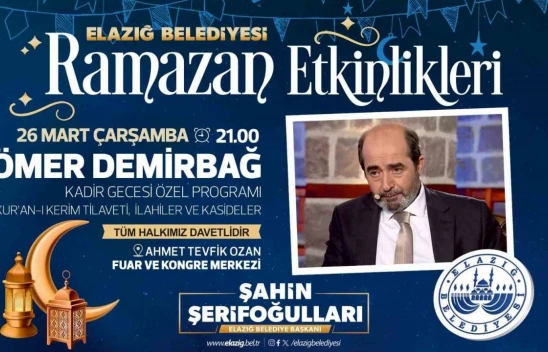 Elazığ Belediyesi'nden Kadir Gecesi'ne Özel Program