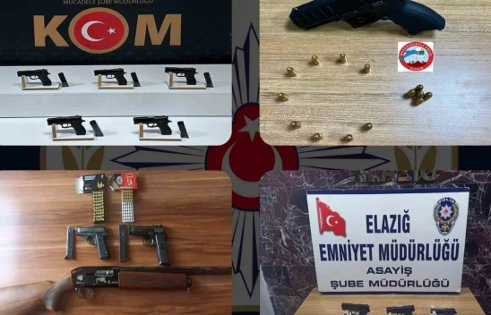 Elazığ'da 12 adet ruhsatsız silah ele geçirildi: 6 tutuklama