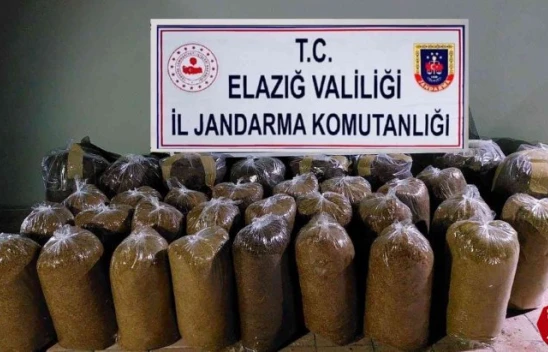 Elazığ'da 215 kilogram kaçak tütün ele geçirildi