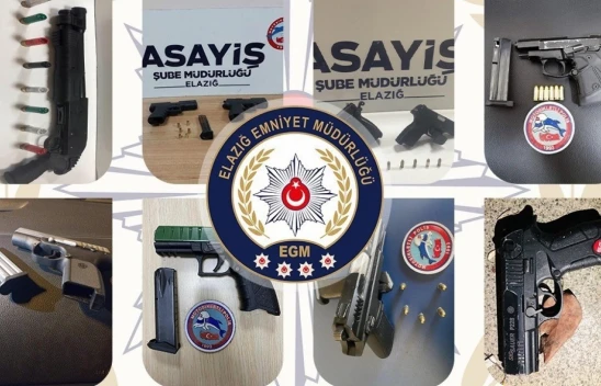 Elazığ'da 22 adet ruhsatsız silah ele geçirildi