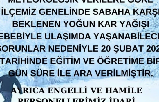 Elazığ'da 3 ilçede eğitime ara verildi