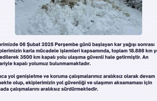 Elazığ'da kapalı köy yolu kalmadı