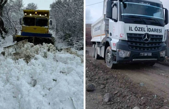 Elazığ'da Kapanan Köy Yollarının Tamamı Ulaşıma Açıldı!