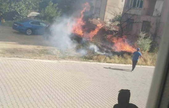 Karakoçan'da Korkutan Yangın, Alevler Evlere Sıçramadan Söndürüldü