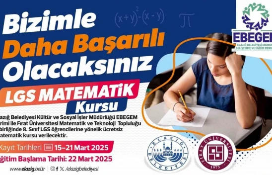 Elazığ Belediyesi'nden LGS Öğrencilerine Ücretsiz Matematik Kursu