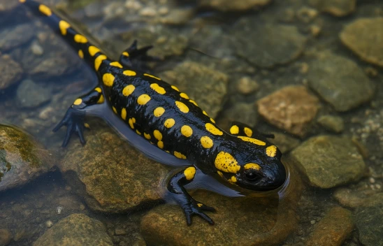 Elazığ'da Nesli Tükenme Tehdidi Altındaki Benekli Semender Görüntülendi