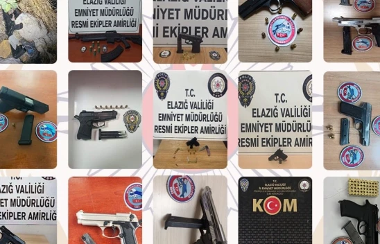 Elazığ'da Son Bir Ayda 95 Şahıs Tutuklandı, 54 Ruhsatsız Silah Ele Geçirildi