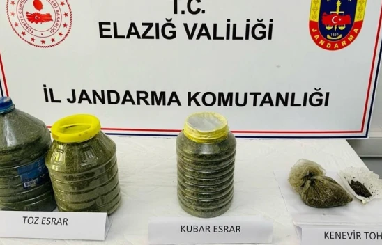 Elazığ'da Toprağa Gömülü Vaziyette 14 Kilo Esrar Ele Geçirildi