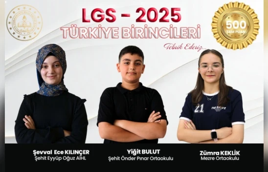 Elazığ'dan LGS'de Gururlandıran Başarı: 3 Öğrenci Türkiye Birincisi Oldu