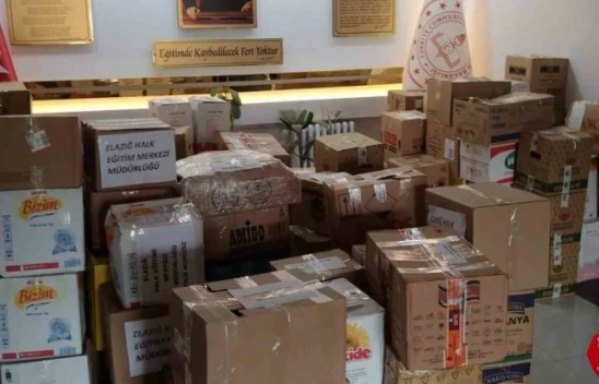 Elazığ Halk Eğitim Merkezi'nden deprem bölgesine yardım