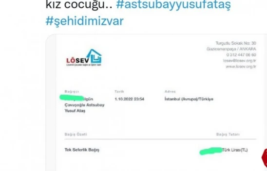 Elazığlı şehidin vasiyeti üzerine LÖSEV'e bağış yağdı