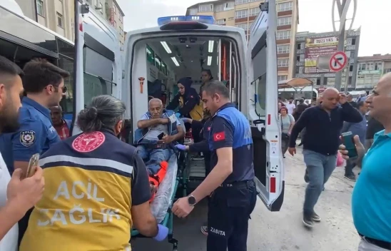 Otobüsten düşen adamın ayağı tekerleğin altında kaldı