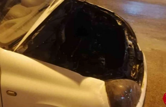 Seyir halindeki otomobil yandı