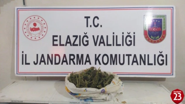 Elazığ'da jandarma ekipleri, 1 şüpheliyi uyuşturucu ile yakaladı