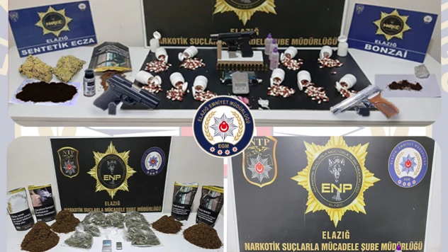 Elazığ'da Narkotik Operasyonları: Çok Sayıda Uyuşturucu Ele Geçirildi, 19 Tutuklama