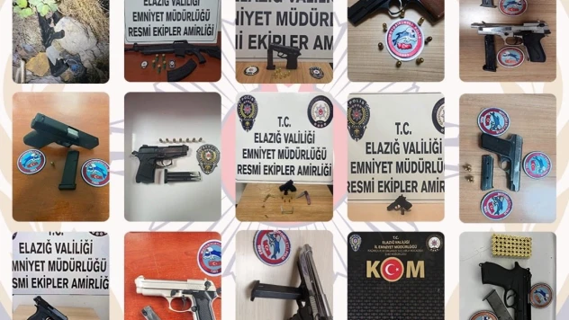 Elazığ'da Son Bir Ayda 95 Şahıs Tutuklandı, 54 Ruhsatsız Silah Ele Geçirildi