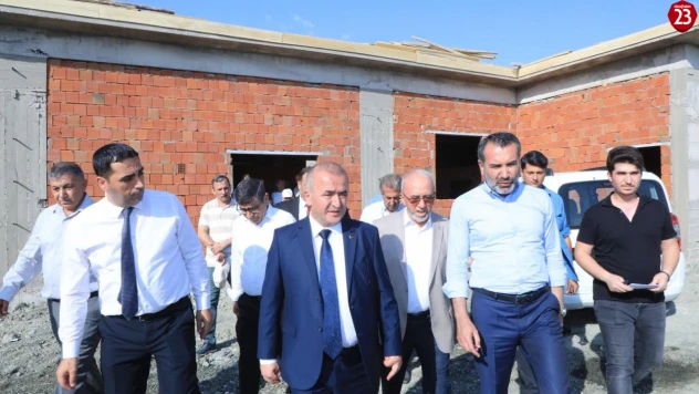 Vali Numan Hatipoğlu, Fırat Hayvan Ürünleri Tedarik ve Ticaret Merkezi İnşaatını İnceledi