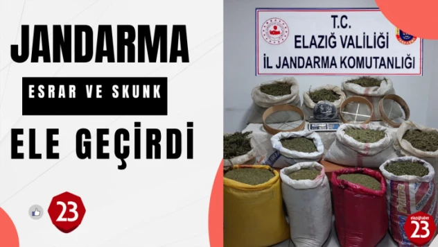 Elazığ'da Jandarma'dan Esrar ve Skunk Operasyonu